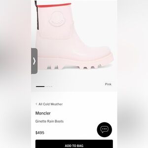 Moncler Pink rubber boots Authentic